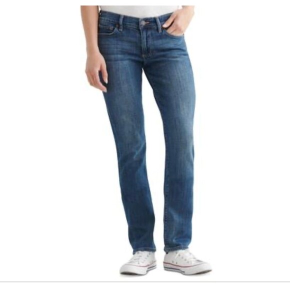 Lucky Brand Mid Rise Sweet Straight Leg Jeans Tanzanite Size 0 (25x30) New - Picture 1 of 8
